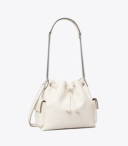 Lorensa x CHARLIE QUILTED SUEDE DRAWSTRING SHOULDER BAG